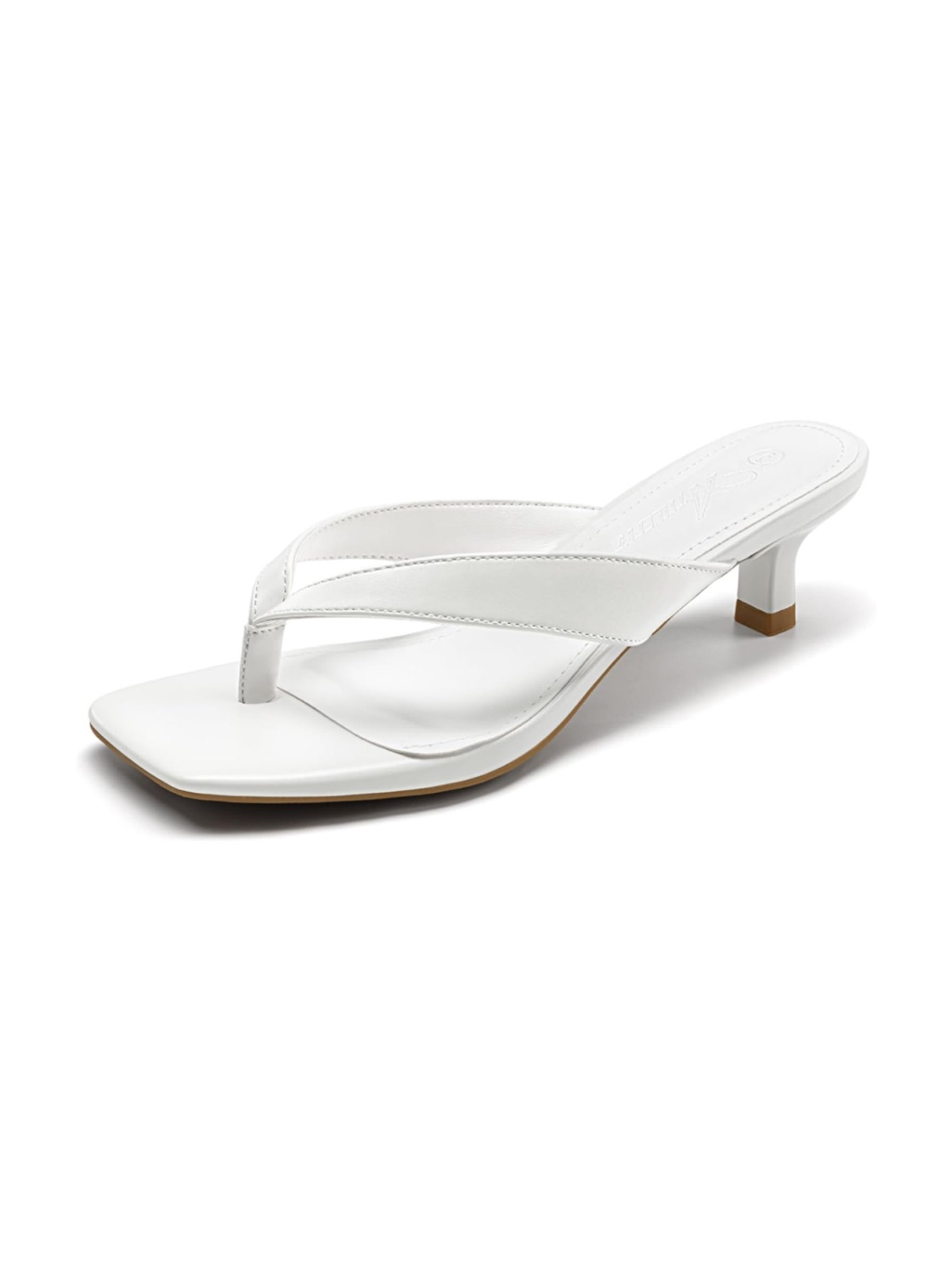 Square Toe Kitten Heels Slip On Thong Sandals Low Heels Comfortable Summer Chic